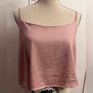 Tamara H. Linen Camisole Top - LARGE Dusty Rose